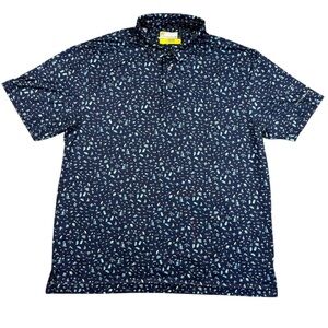 Nicklaus Golf Polo Shirt Men's Sz Large L Eco Choice Short Sleeve Blue Beach​​